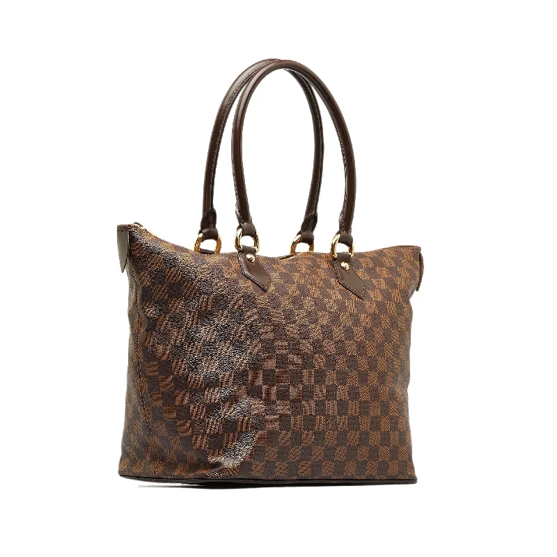 Louis Vuitton backpacks with a padded back panel for comfort during long - wearBrown Louis Vuitton Damier Ebene Saleya MM Tote Bag