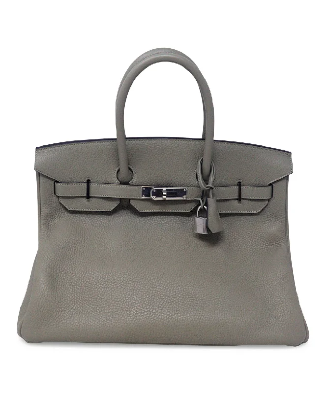 Hermes Birkin Bags Sized 30cm for a Compact Yet Spacious OptionHermes Grey Leather 35CM Birkin Bag