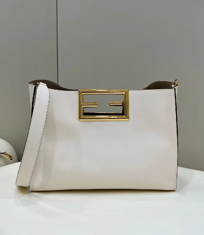 Fendi handbags with a biodegradable leather alternative for an eco - conscious choiceFendi Way Medium White Bag