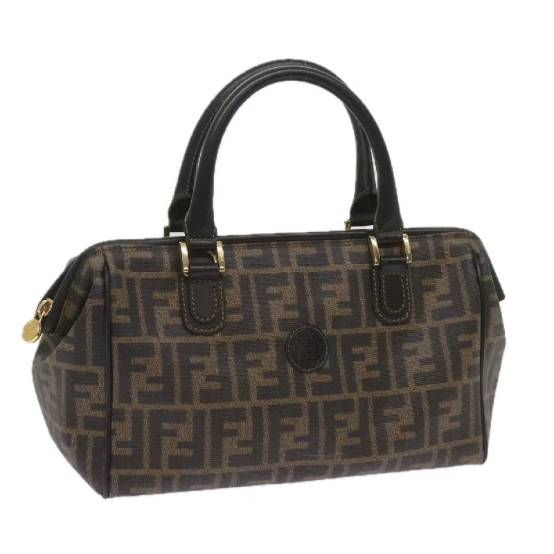 Fendi crossbody bags with a detachable ID holder for easy identificationFENDI Zucca Canvas Hand Bag Black Brown  yk11054