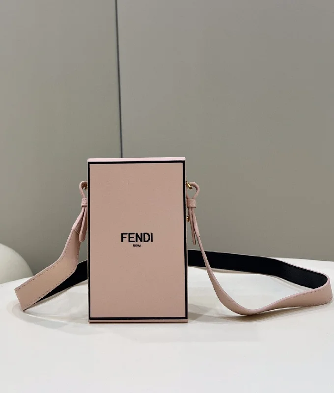 Fendi tote bags with a double - handle and shoulder - strap option for versatile carryingFendi Vertical Box Pink RM 6,400 Bag