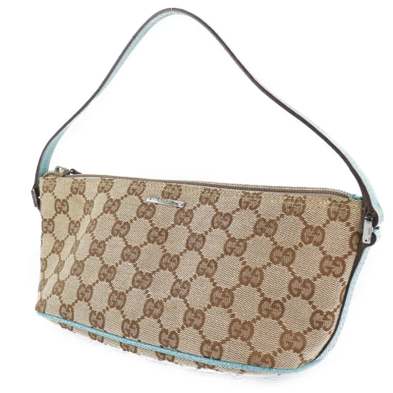 Women Gucci Sylvie bags with a monogram - embossed leatherGucci Accessory Pouch 07198 GG Canvas Brown Women's