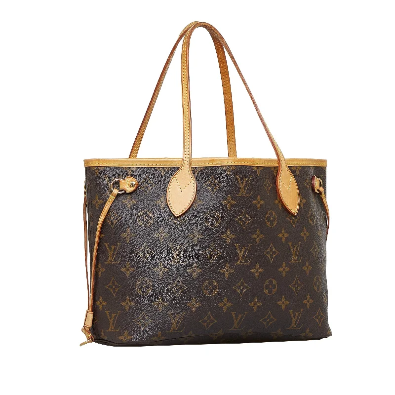 Ladies Louis Vuitton shoulder bags with a single - handle silhouetteBrown Louis Vuitton Monogram Neverfull PM Tote Bag