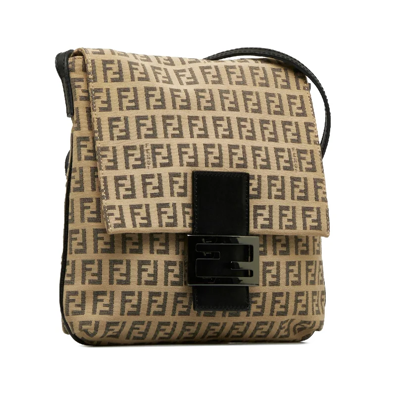 Ladies Fendi Peekaboo bags with a hand - stitched leather handle for artisanal charmFendi Zucchino Crossbody Bag (SHG-bJr8Uk)