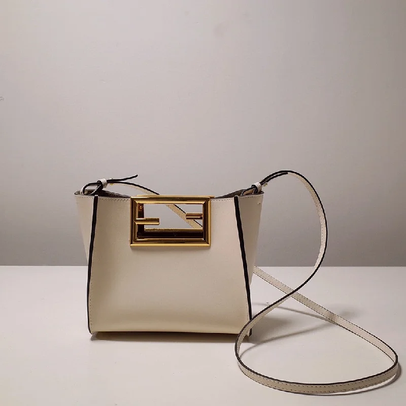 Fendi bags with a detachable mobile phone holder for on - the - go connectivityFendi Way Small White Bag