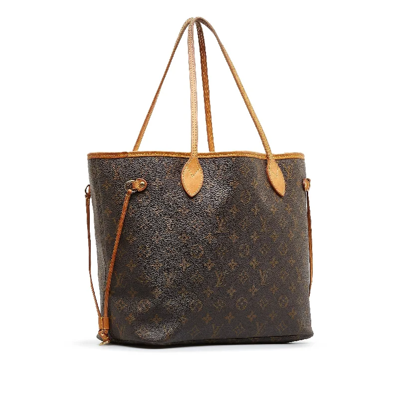 Louis Vuitton handbags with a back - zip pocket for storing valuablesBrown Louis Vuitton Monogram Neverfull MM Tote Bag