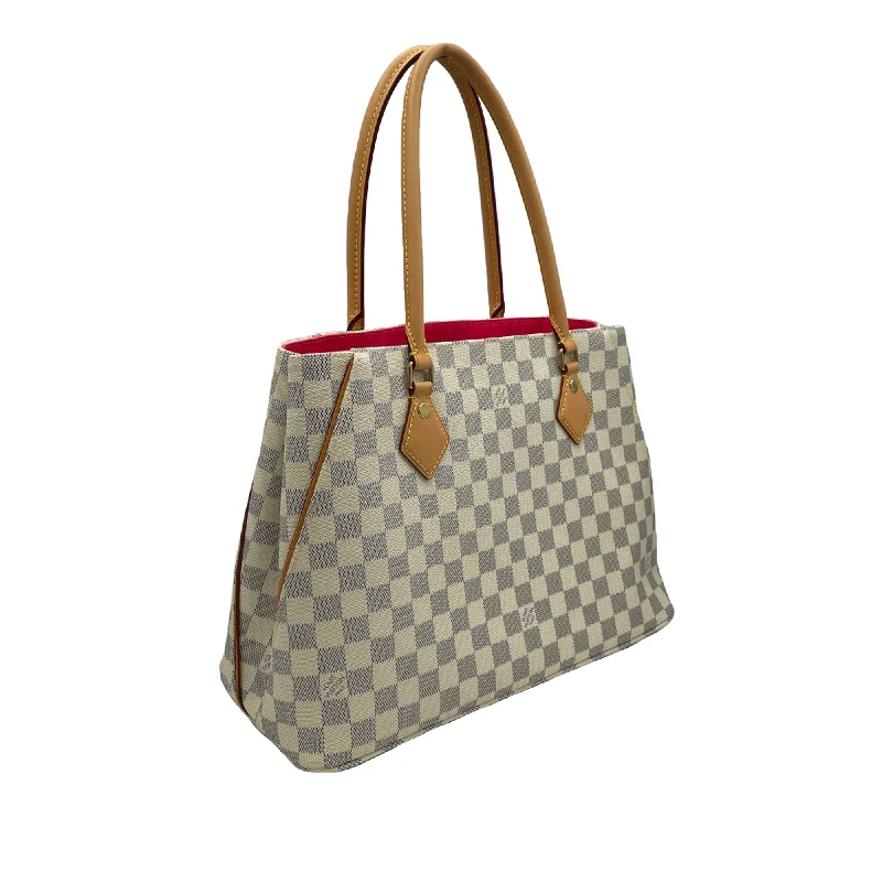 Louis Vuitton Twist bags with a contrast - colored interior for visual interestWhite Louis Vuitton Damier Azur Calvi Tote Bag