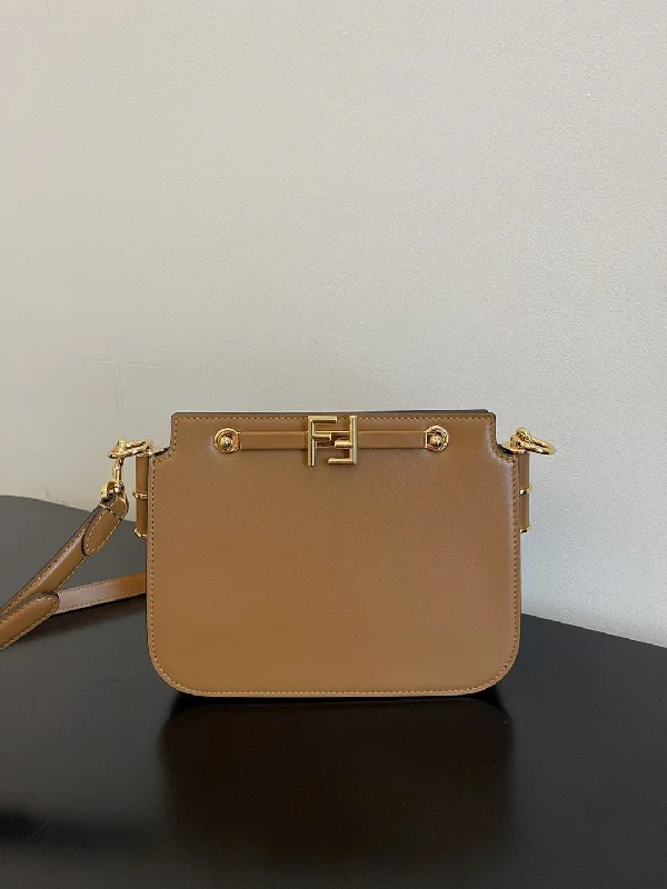 Fendi crossbody bags with a reflective strap for safety during low - light conditionsFendi Touch Brown Bag For Woman 19cm/7.5in