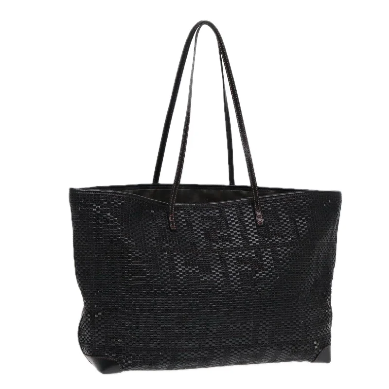 Fendi handbags with a glow - in - the - dark FF logo for a fun and unique featureFENDI Tote Bag Leather Black  84824