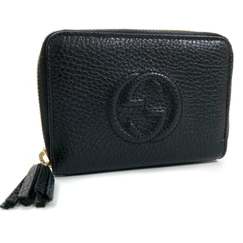 Gucci Marmont bags for women with gold - toned hardwareGucci Coin Case Interlocking G Soho Round 598209 Leather Black Ladies Gucci