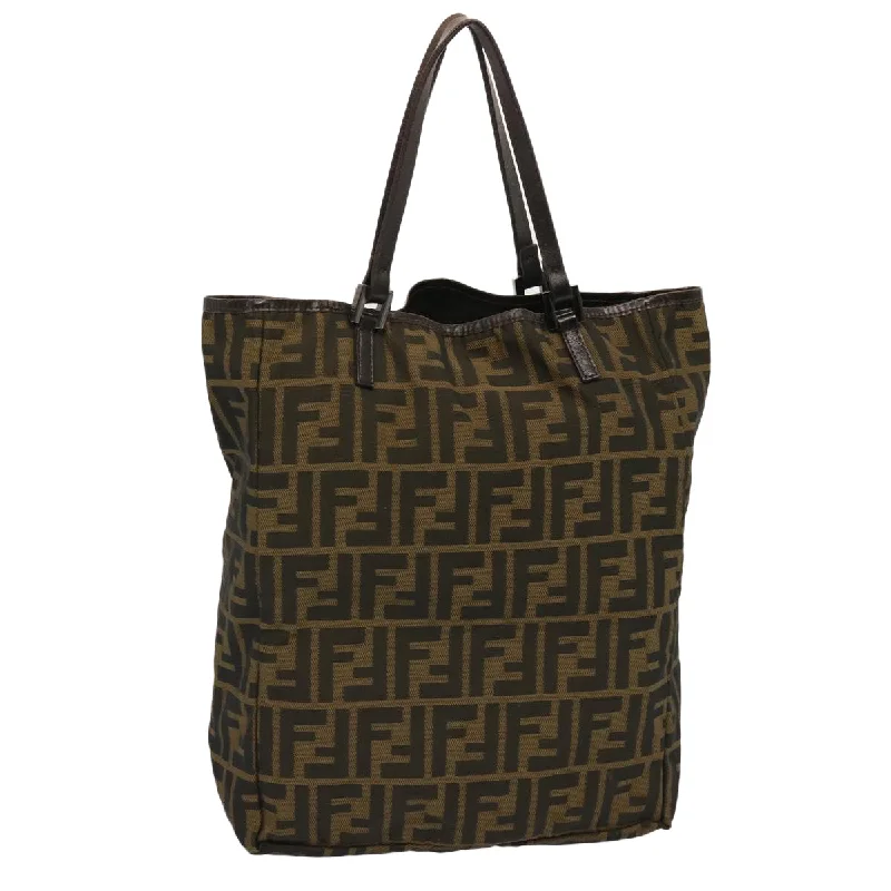 Fendi Peekaboo bags with a classic two - compartment design for organized storageFENDI Zucca Canvas Hand Bag Brown  72532