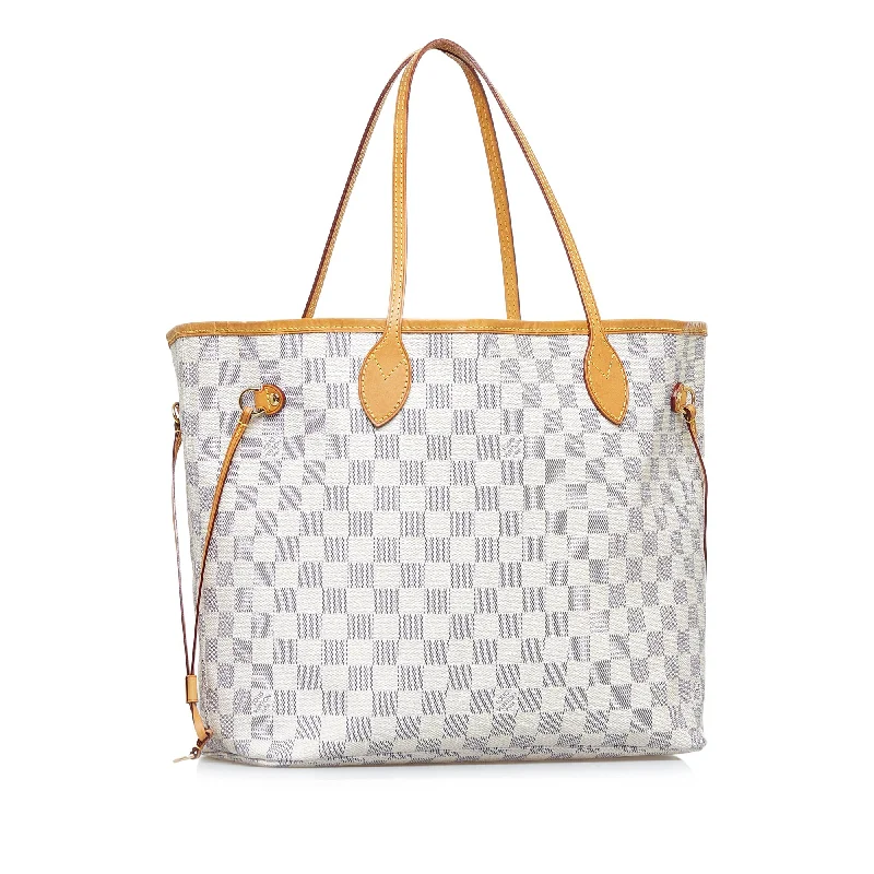 Louis Vuitton crossbody bags in a bold red color for a statementWhite Louis Vuitton Damier Azur Neverfull MM Tote Bag