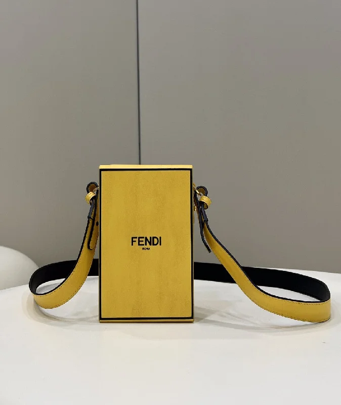 Fendi Baguette bags with a detachable shoulder strap for hands - free convenienceFendi Vertical Box Yellow RM 6,400 Bag