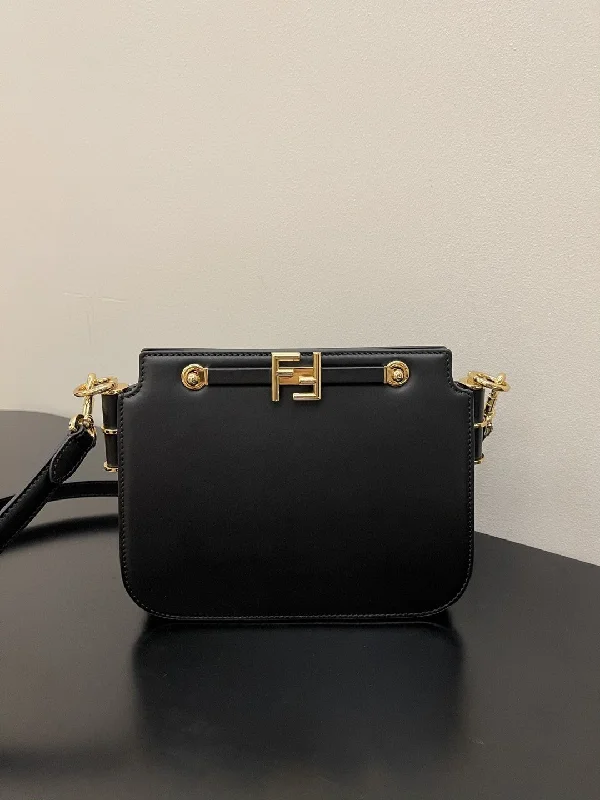 Fendi bags with a built - in USB charging port for keeping devices powered on the goFendi Touch Black Bag For Woman 19cm/7.5in