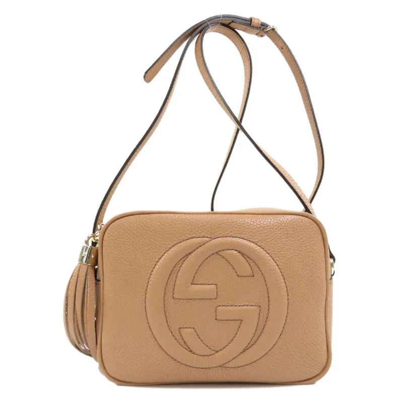 Gucci backpacks for women with a padded laptop compartmentGucci 308364 Soho Interlocking G Shoulder Bag Calf Ladies