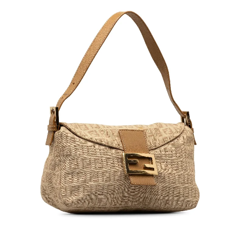 Fendi bags with a voice - activated pocket opener for a high - tech convenienceFendi Zucchino Double Flap Baguette (SHG-v7ZGVv)