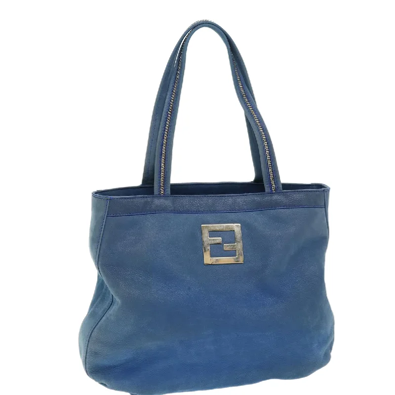 Ladies Fendi shoulder bags with a tassel - decorated zipper for added charm and styleFENDI Tote Bag Leather Blue  yk12353