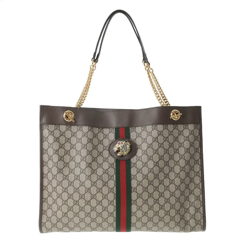 Ladies Gucci Dionysus bags with a star - shaped charmGucci Digerhead Rajah Chain Tote Brown 537219 Men's GG Supreme Canvas Leather Bag