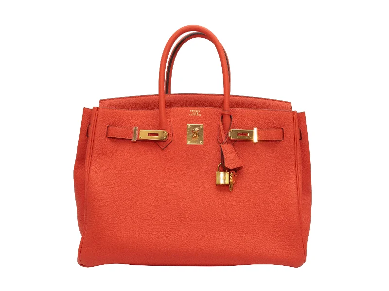 Hermes Birkin Bags in Smooth Box Calf Leather for a Timeless AestheticRed Capucine Hermes Togo 35 Birkin Bag