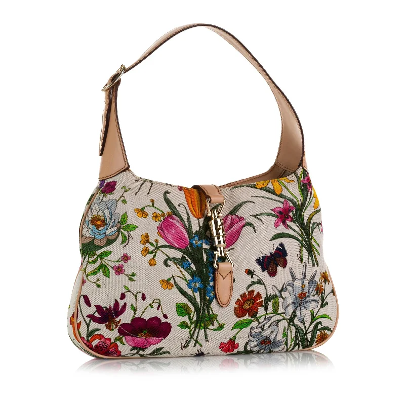 Ladies Gucci shoulder bags with a magnetic - closure flapGucci Flora Jackie Shoulder bag (wcbJh4)