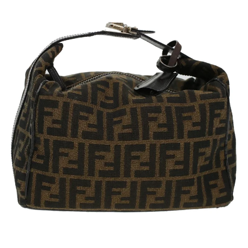 Ladies Fendi Peekaboo bags with gold - toned hardware for a touch of luxuryFENDI Zucca Canvas Hand Bag Black Brown  yk6888B