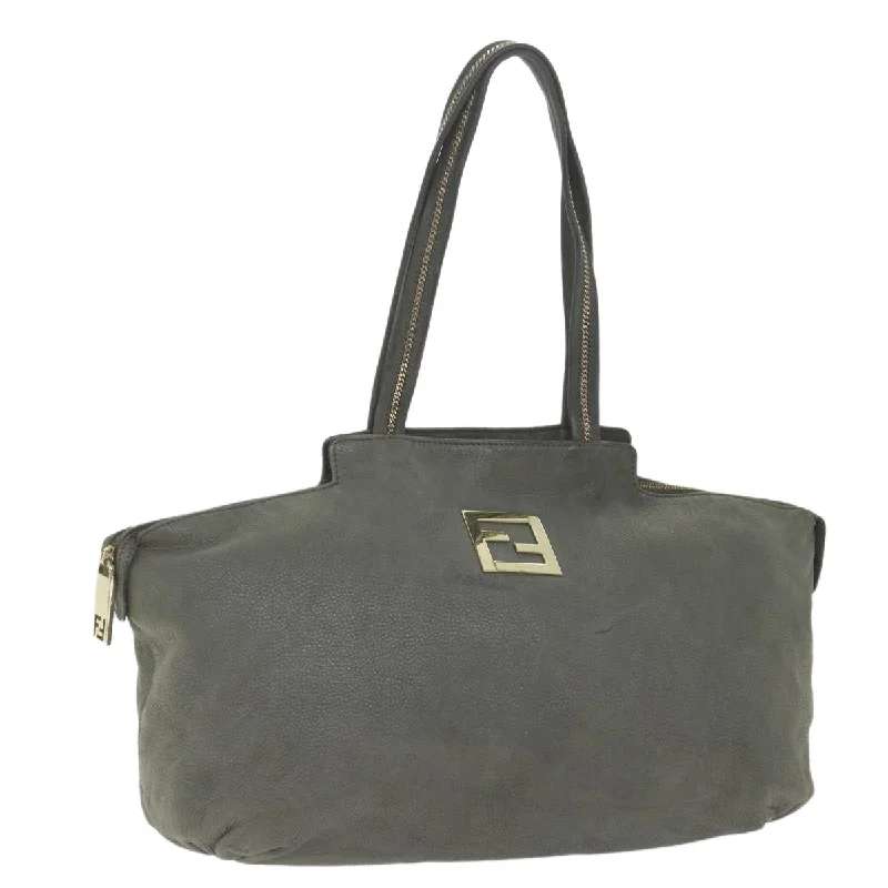 Fendi handbags with a holographic FF logo for a futuristic and trendy lookFENDI Tote Bag Leather Gray  bs9668