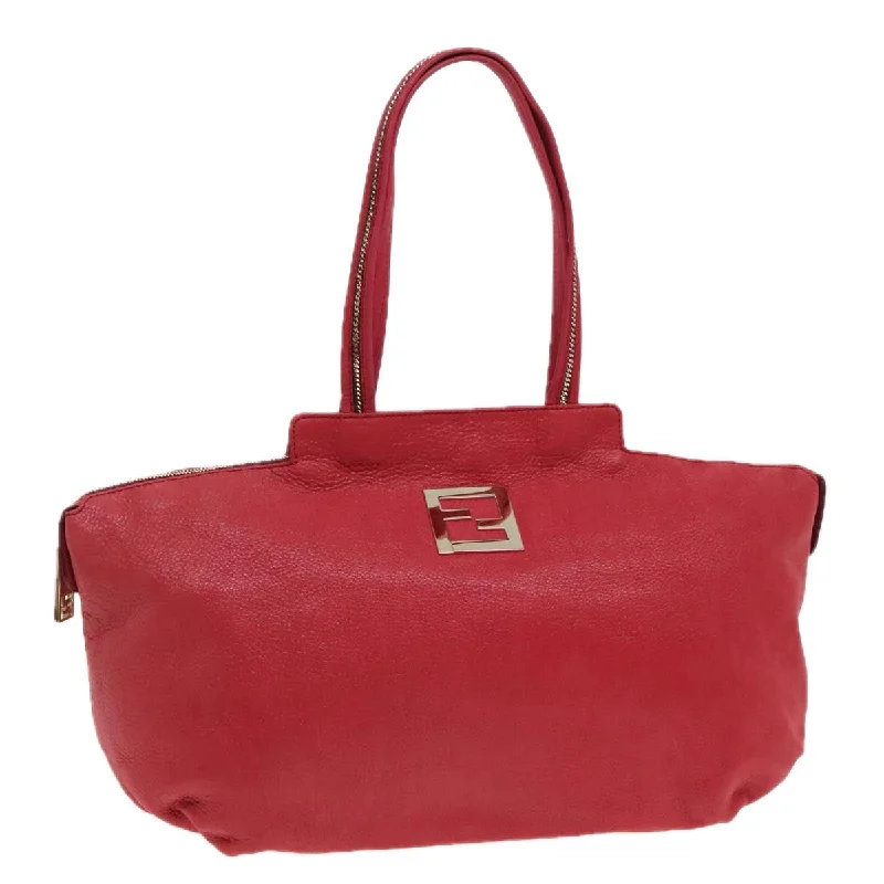 Fendi bags with a patent - leather finish for a shiny and sophisticated appearanceFENDI Tote Bag Leather Gold Red  85774