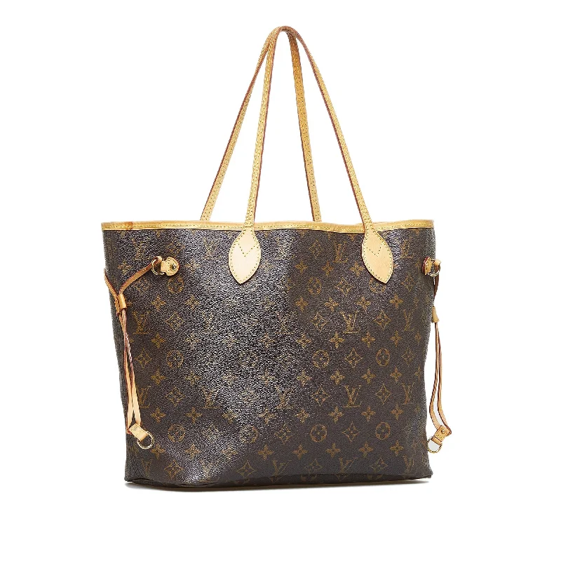 Louis Vuitton tote bags with a water - resistant coating for outdoor useBrown Louis Vuitton Monogram Neverfull MM Tote Bag