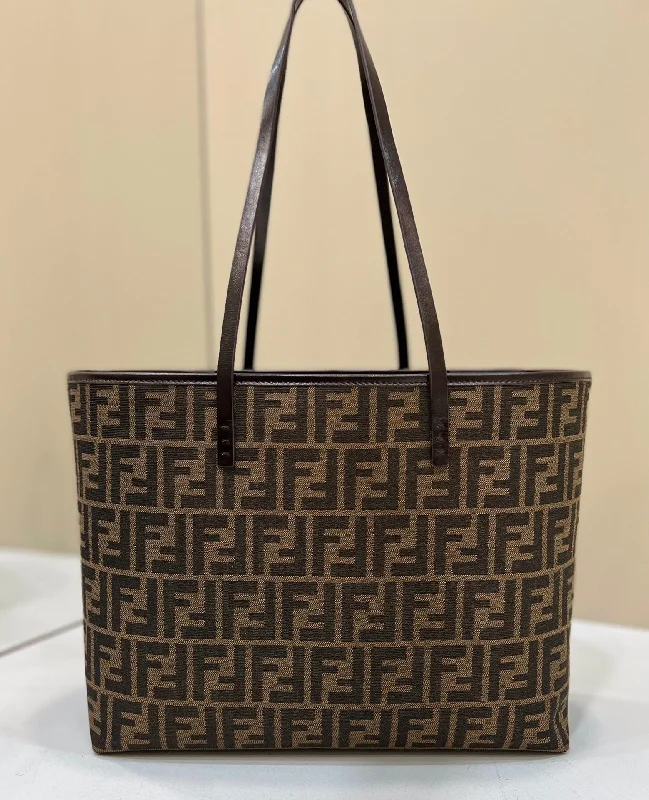 Fendi handbags with a metal - framed clasp for durability and a stylish lookFendi Tote Bag Brown For Woman 18.9in/48cm