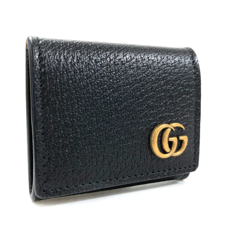 Women Gucci bags with a magnetic snap closure for easy accessGucci Coin Case GG Marmont 473959 Leather Black Men's Gucci