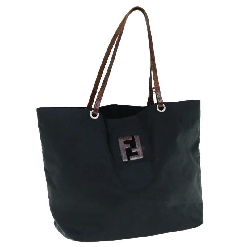 Fendi tote bags with a reinforced bottom for increased durabilityFENDI Tote Bag Nylon Black  bs11434