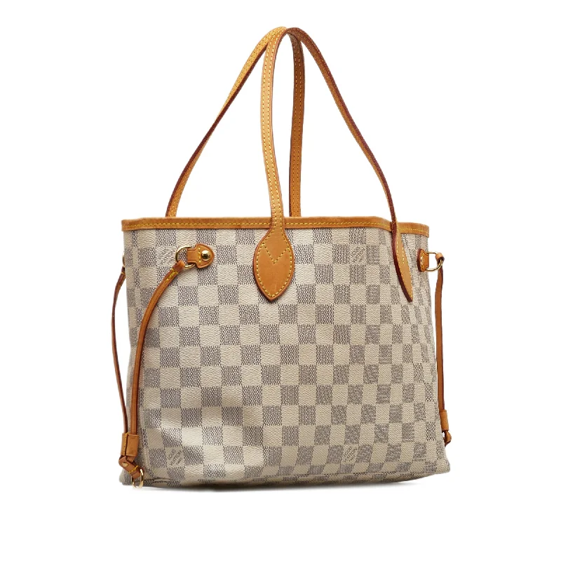 Louis Vuitton Neverfull bags with large capacity for everyday essentialsBeige Louis Vuitton Damier Azur Neverfull PM Tote Bag