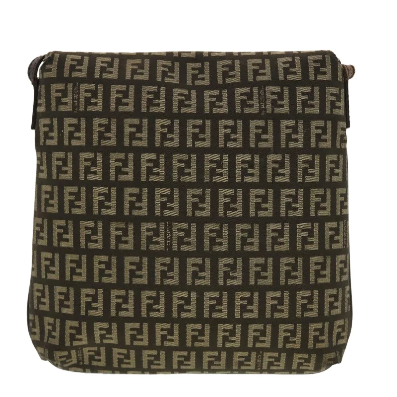 Fendi By The Way bags with a printed map pattern for a travel - inspired lookFENDI Zucchino Canvas Shoulder Bag Brown 2288-8BT075-JQ4-089  43907