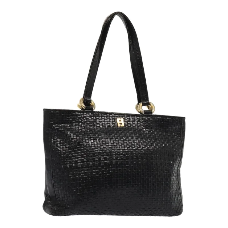 Ladies Fendi shoulder bags with a detachable phone stand for hands - free viewingFENDI Tote Bag Leather Black Gold  84621