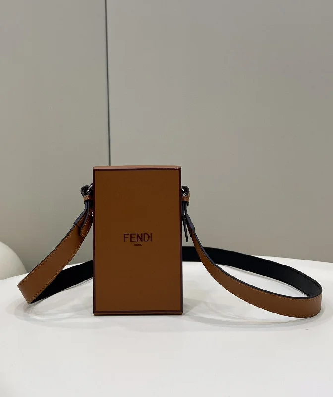 Fendi Baguette bags featuring the iconic FF logo plaque for a branded lookFendi Vertical Box Brown RM 6,400 Bag