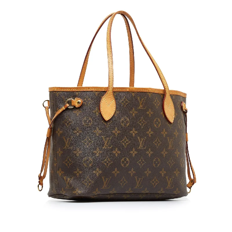 Ladies Louis Vuitton shoulder bags with a wide - width strap for comfortBrown Louis Vuitton Monogram Neverfull PM Tote Bag