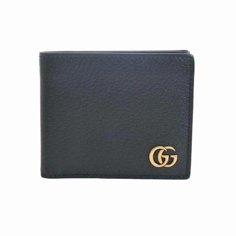 Medium - sized Women Gucci handbags for everyday useGucci GG Marmont Leather Bifold Wallet Billfold Black