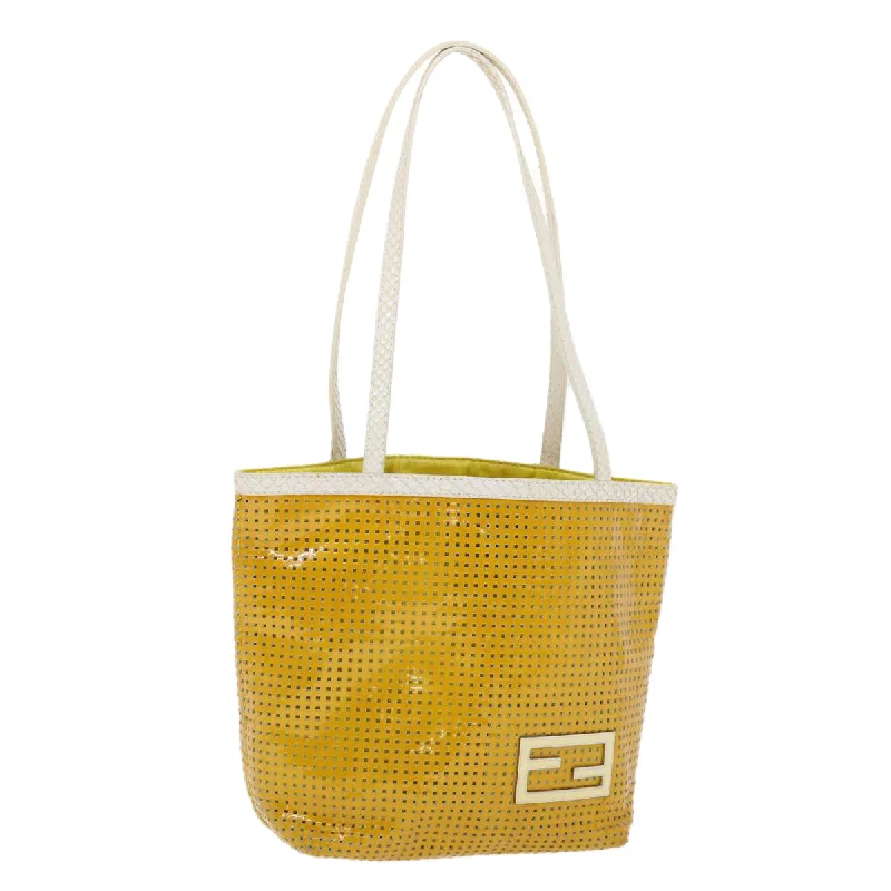 Fendi backpacks with a water - resistant exterior made of high - tech materialsFENDI Tote Bag Enamel Yellow White  ac1799