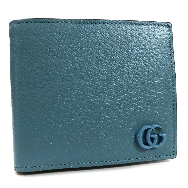 Women Gucci backpacks with a luxurious leather finishGucci Folio Wallet GG Marmont Coin 428725 Leather Blue Ladies Gucci