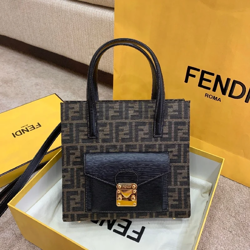 Fendi Baguette bags with a monogram - embossed leather surface for a luxurious feelFendi Vintage Handle Bag 26cm Brown