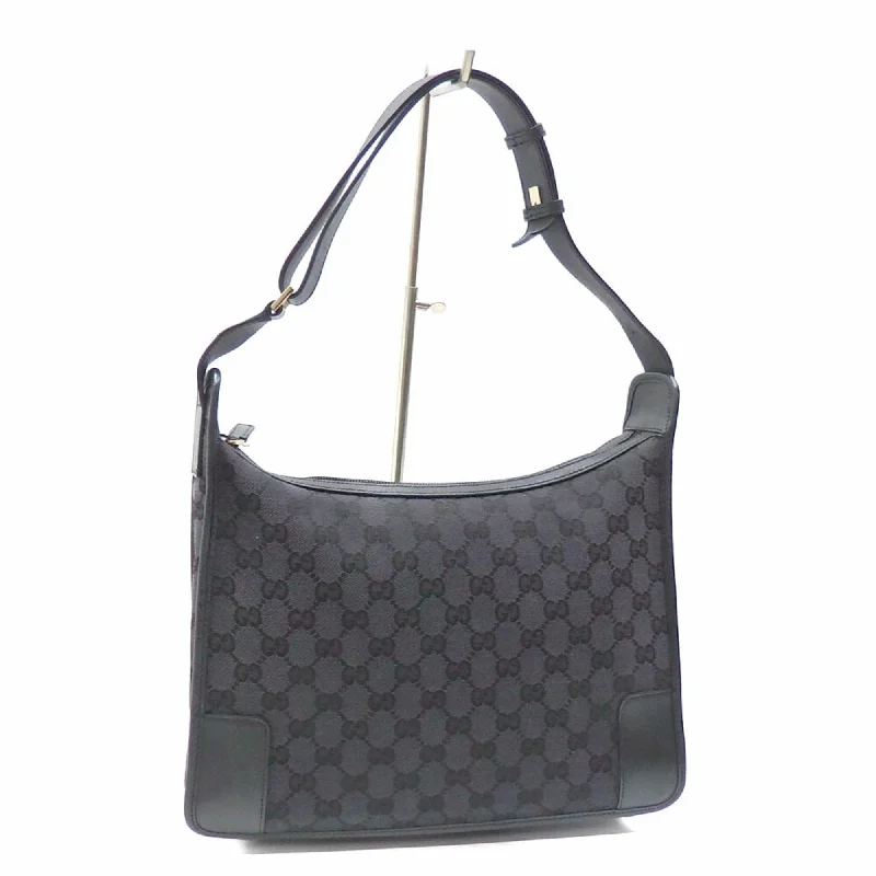 Gucci handbags for women with a beaded trimGucci shoulder bag ladies black GG canvas leather 001 4205 001998