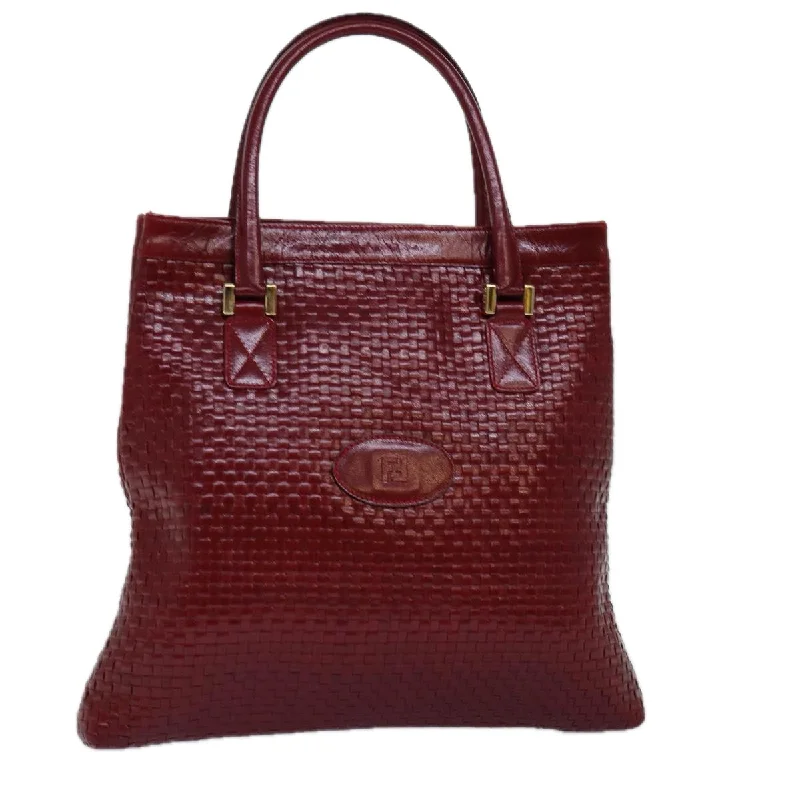 Fendi tote bags with a printed Fendi logo on the front for high brand visibilityFENDI Tote Bag Leather Red  74221