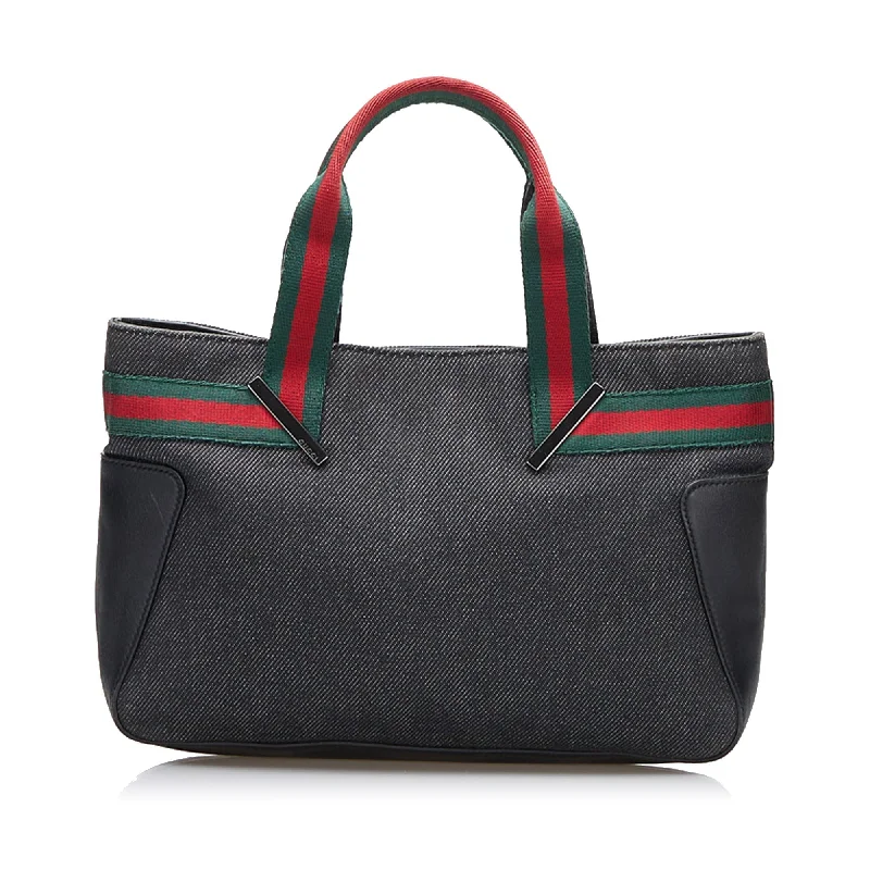 Small - sized Women Gucci shoulder bags for evening outingsGucci Web Denim Handbag