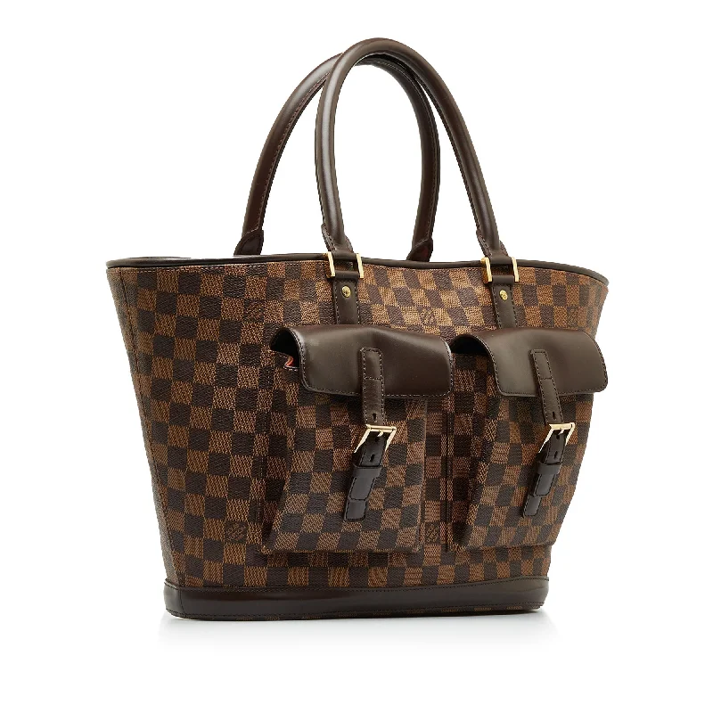 Louis Vuitton backpacks with a hidden back pocket for securityBrown Louis Vuitton Damier Ebene Manosque GM Tote Bag