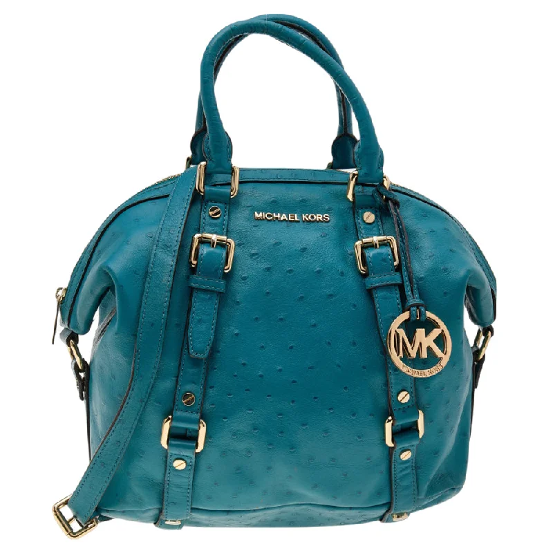 Michael Michael Kors Bags for science conferences in a professional and stylish wayBlue Ostrich Embossed Leather Tote