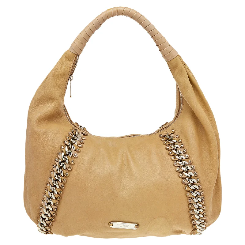 Michael Michael Kors Bags for photography workshops to hold camera equipmentBeige Leather ID Chain Hobo