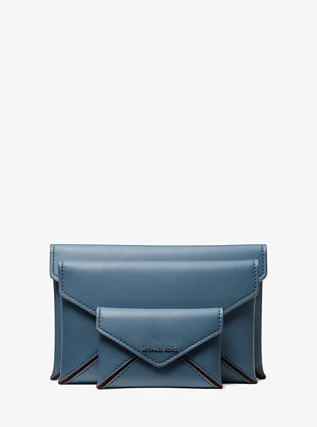 Michael Michael Kors Bags for horse - riding events in a functional and fashionable designMK Jordi 3-in-1 Leather Envelope Wallet - Blue - Michael Kors