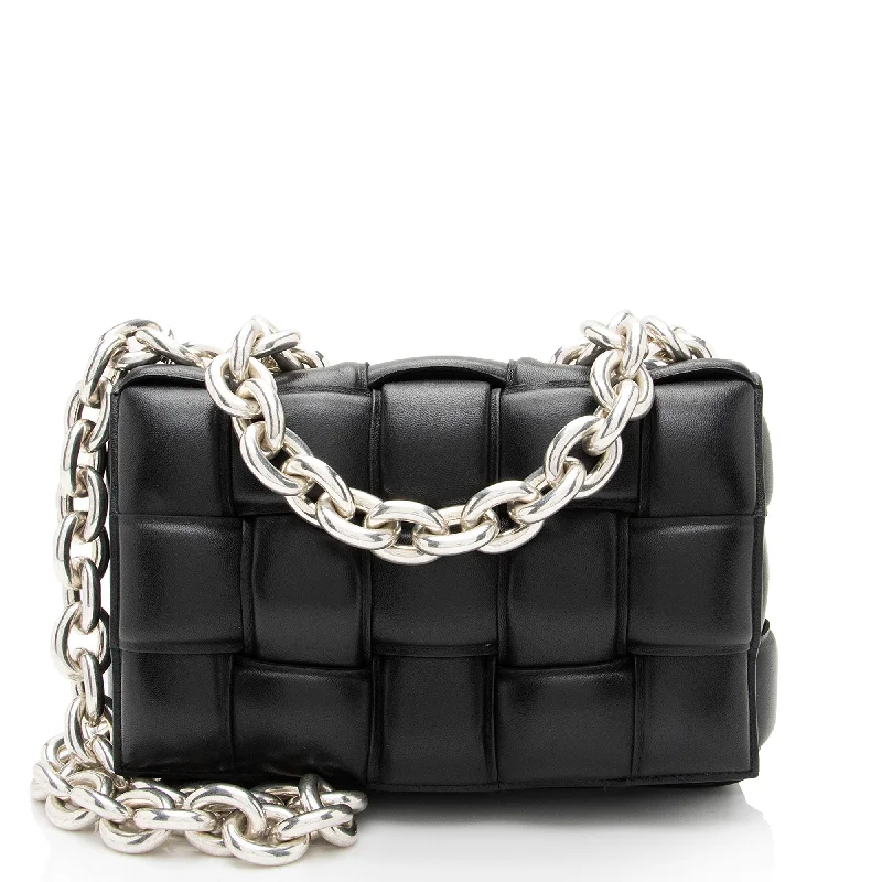 Bottega Veneta bags with beaded embellishmentsBottega Veneta Lambskin Cassette Chain Maxi Shoulder Bag (SHF-JbNRjz)