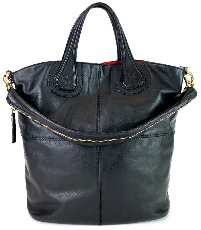 Designer bags with detachable strapsNightingale Large Black Leather Tote Bag