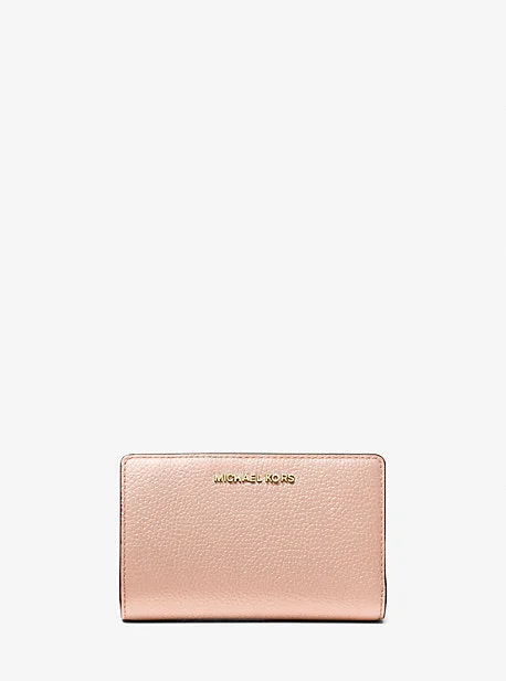 Michael Michael Kors Bags for solo travelers for a sense of luxury on the goMK Medium Pebbled Leather Wallet - Pink - Michael Kors